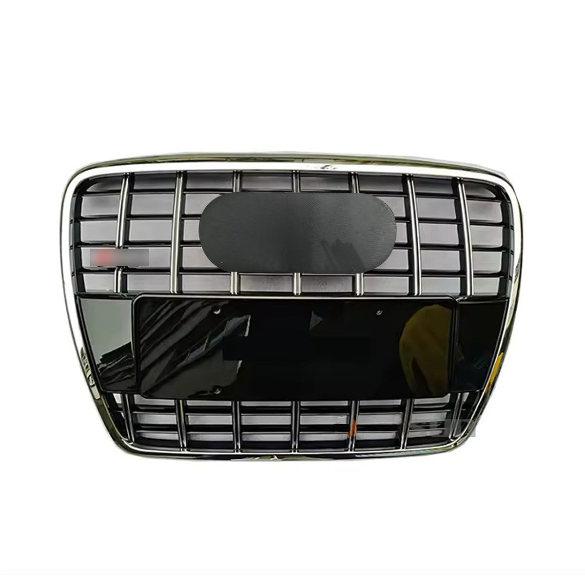 Chrome Bumper Grille Fit for A D A6 2005-2011 Grill Grille with Gloss Black Body