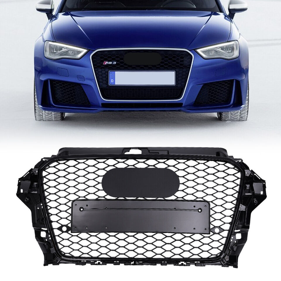 Bumper Grille Fit for 2013-2016 A3 S3 Front Bumper Mesh Honeycomb Grille