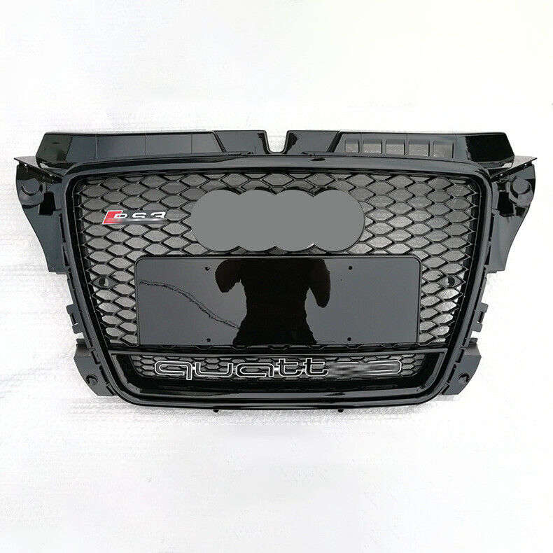 RS3 Style umper Grille Fit for 2013-2016 A3 S3 RS3 Front Bumper Mesh Honeycomb Grille
