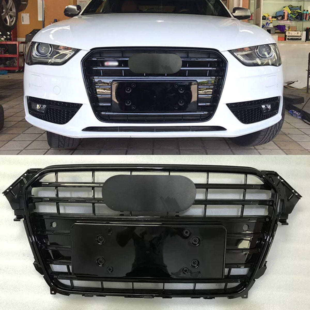 Bumper Grille Fit for A D A4 2013-2016 Grill grille with Gloss Black Body