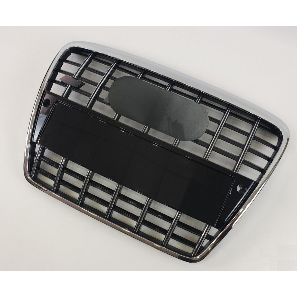 Chrome Bumper Grille Fit for A D A6 2005-2011 Grill Grille with Gloss Black Body