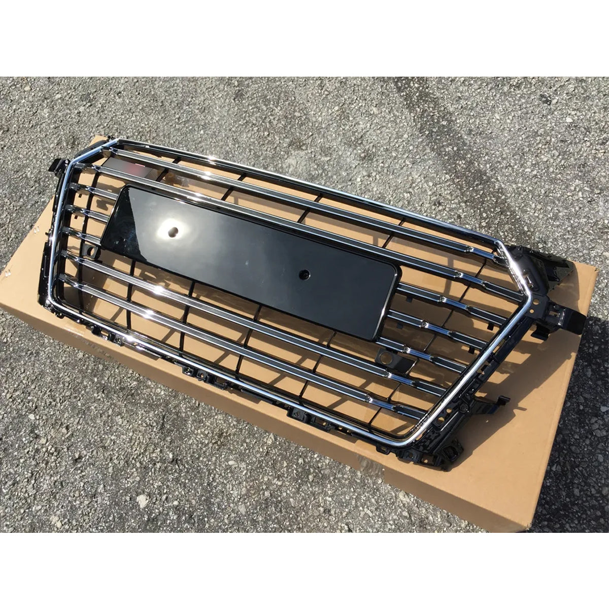 Chrome Bumper Grille Fit for A D A4 2013-2016 Grill grille with Gloss Black Body No Emblem