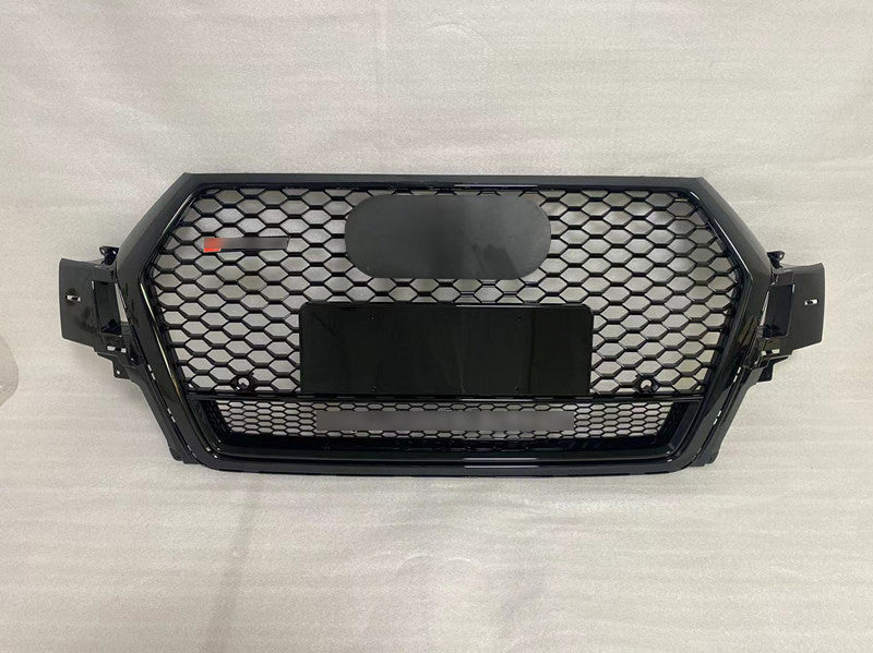 Front Bumper Grille Fit for 2017 2018 2019 Q7 RSQ7 Honeycomb Mesh Style Bumper Grille W/ Lower Window