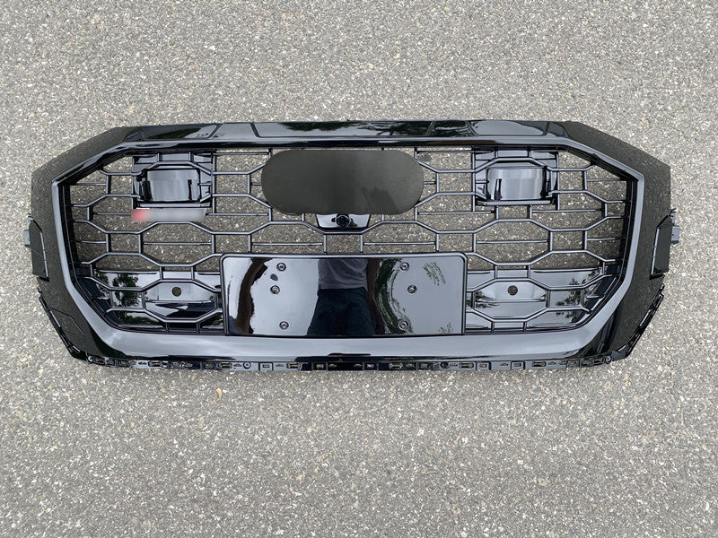 ACC Style Bumper Grille Fit for AD Q8 SQ8 2020-2023 Mesh Honeycomb Bumper Grille Gloss Black