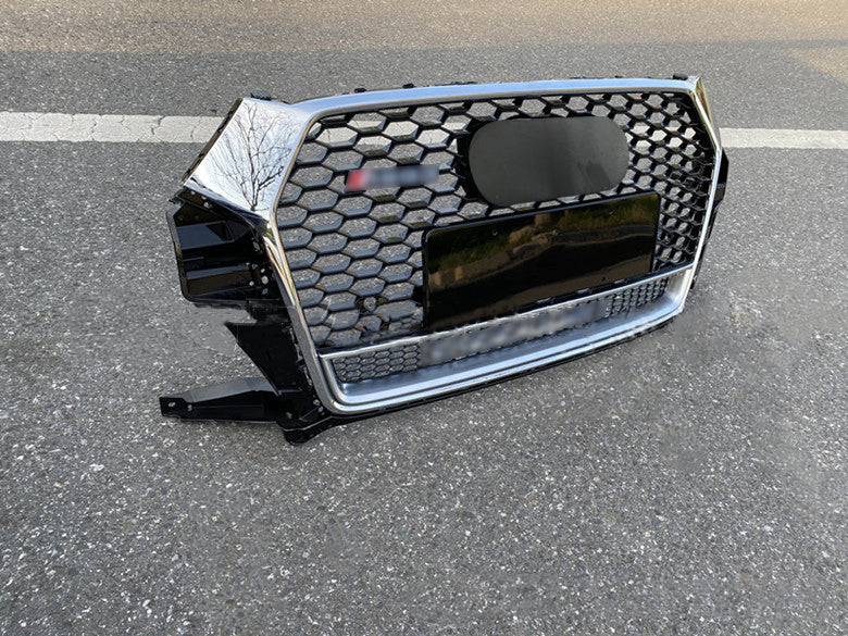 Chrome Bumper Grille Fit for AD Q3 2016-2018 Mesh Honeycomb Grille with Lower Window
