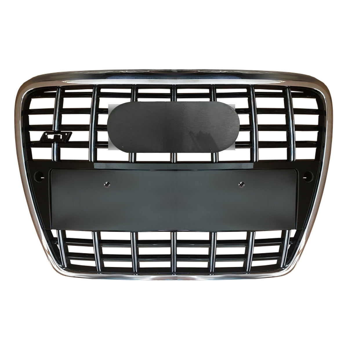 Chrome Bumper Grille Fit for A D A6 2005-2011 Grill Grille with Gloss Black Body