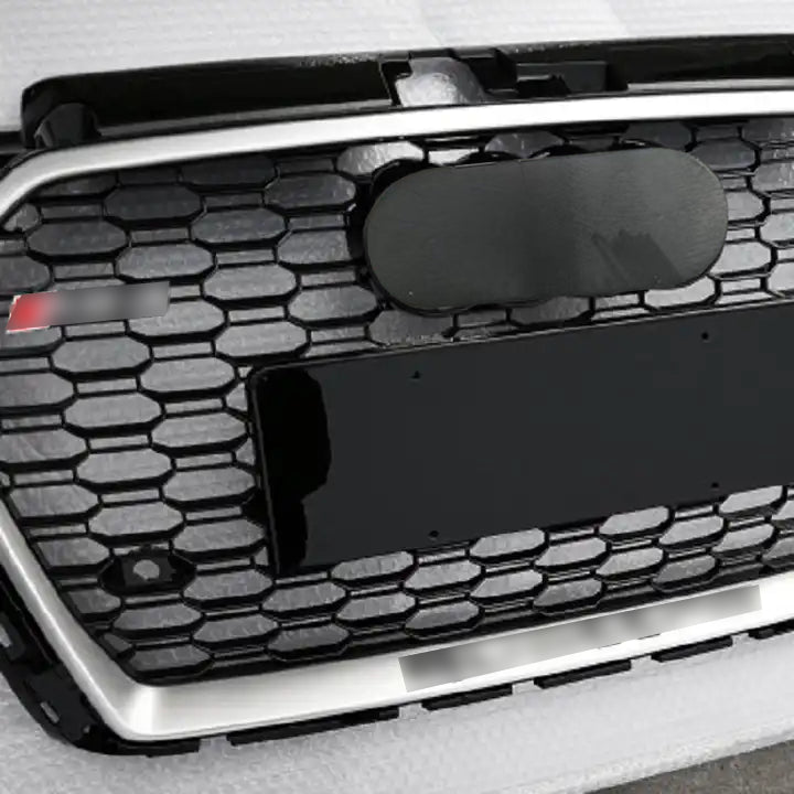 RS3 Chrome Bumper Grille Fit for 2017-2020 A3 8V S3 Mesh Honeycomb Front Bumper Grille RS3 Style