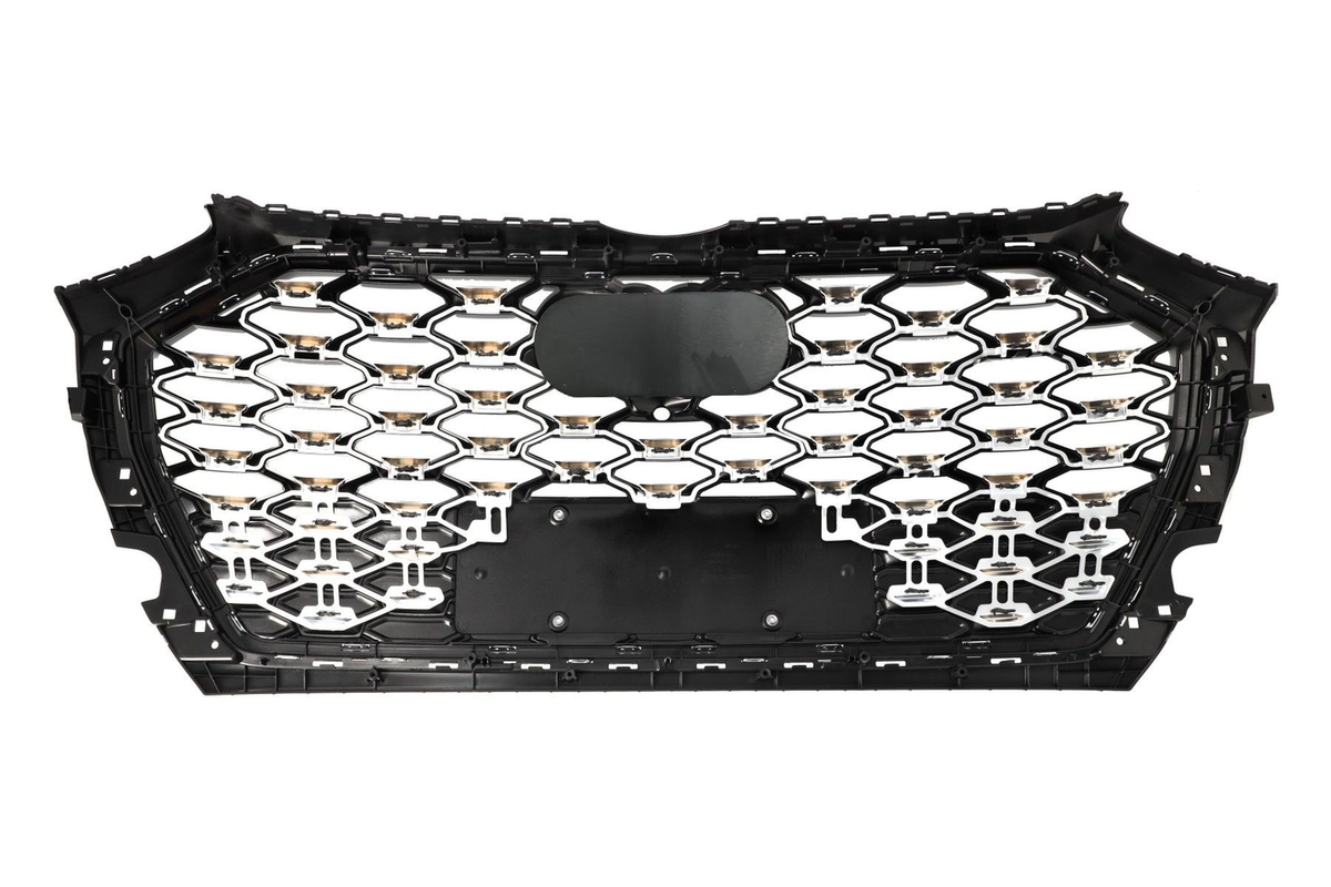 Chrome Bumper Grille Fit for AD Q5 SQ5 B9.5 2021-2022 Mesh Honeycomb Front Bumper Grille
