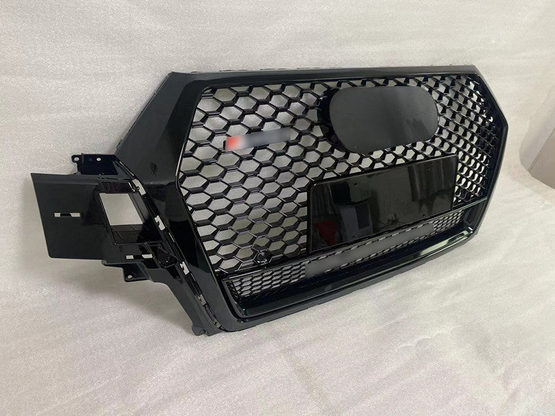 Front Bumper Grille Fit for 2017 2018 2019 Q7 RSQ7 Honeycomb Mesh Style Bumper Grille W/ Lower Window