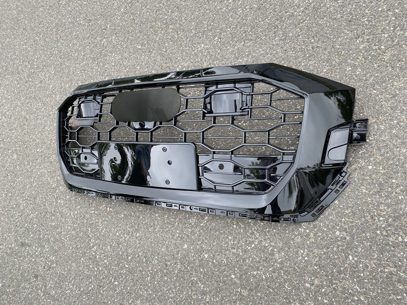 ACC Style Bumper Grille Fit for AD Q8 SQ8 2020-2023 Mesh Honeycomb Bumper Grille Gloss Black