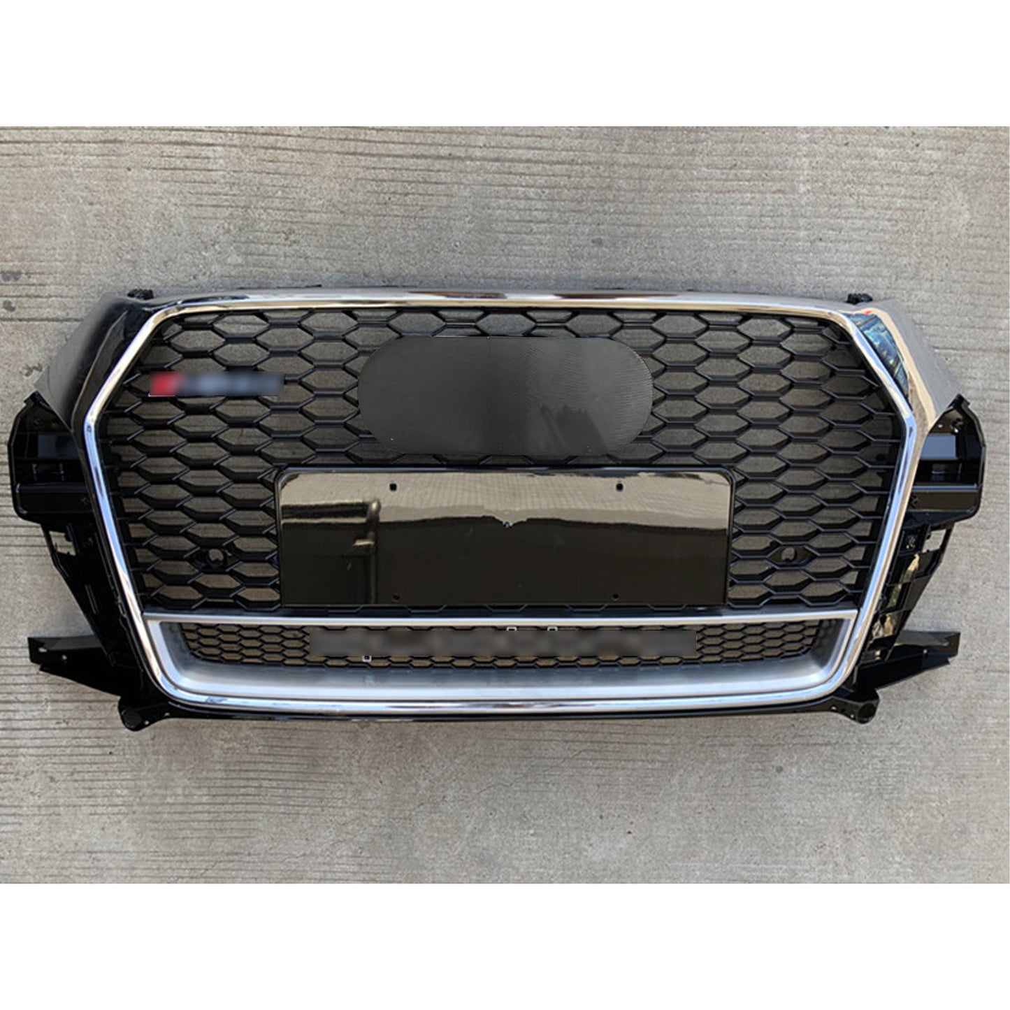 Chrome Bumper Grille Fit for AD Q3 2016-2018 Mesh Honeycomb Grille with Lower Window