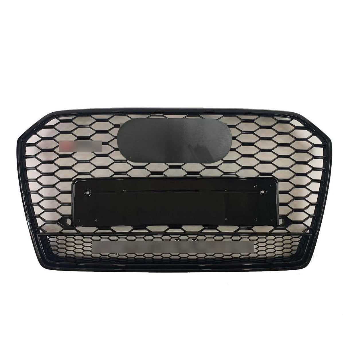 Bumper Grille Fit for A D A6 2016-2018 Honeycomb Grille Gloss Black Body with emblem