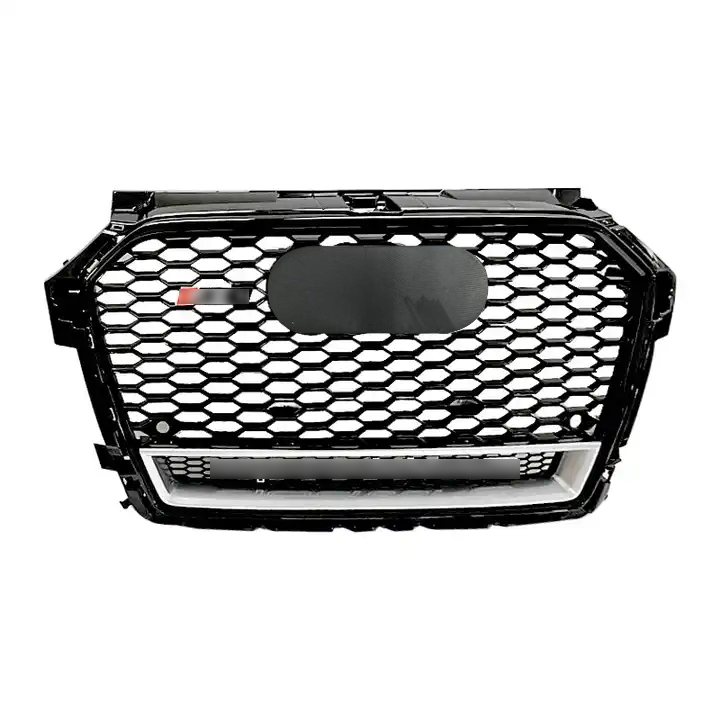 Front Bumper Grille Fit for A1 S1 2016-2018 Update to Quattro Mesh Honeycomb Bumper Grille