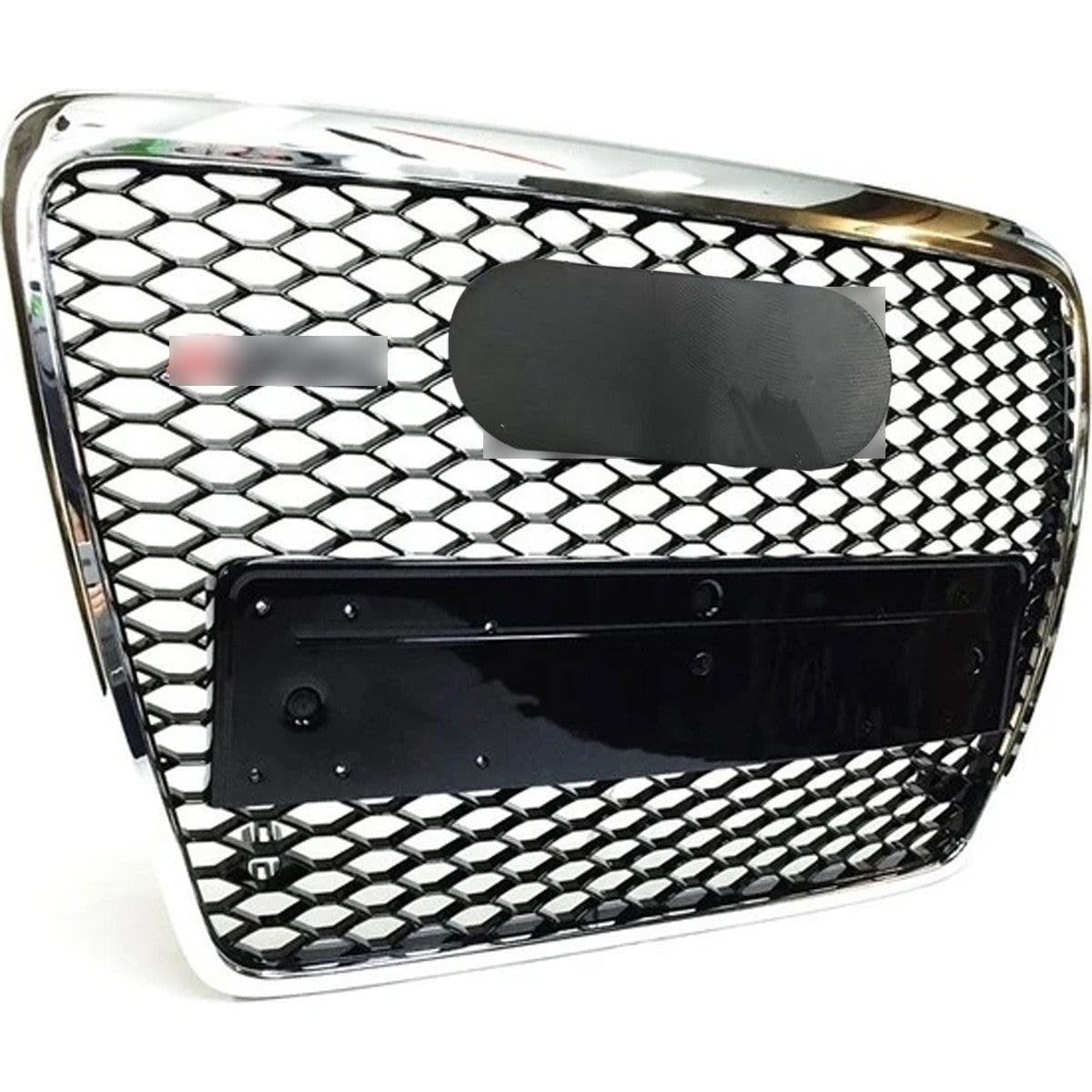 Chrome Bumper Grille Fit for A D A6 2005-2011 Honeycomb Grille with Gloss Black Body
