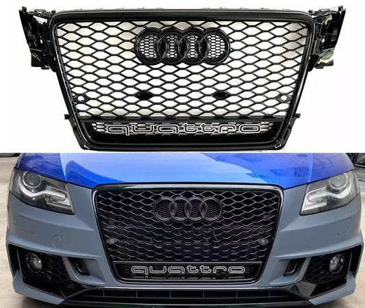 RS4 Style Front Bumper Grille Fit For A D A4 2009-2012 Mesh Honeycomb grille