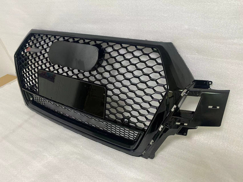 Front Bumper Grille Fit for 2017 2018 2019 Q7 RSQ7 Honeycomb Mesh Style Bumper Grille W/ Lower Window