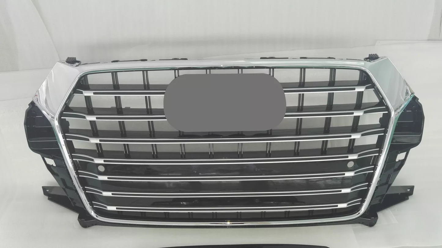 Chrome Bumper Grille Fit for AD Q3 2016-2018 Grill Grille Grey Body