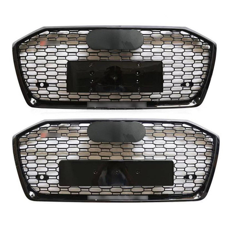 Front Bumper Grille Fit for AD A6/A6L 2019-2024 Mesh Honeycomb Grille Gloss Black