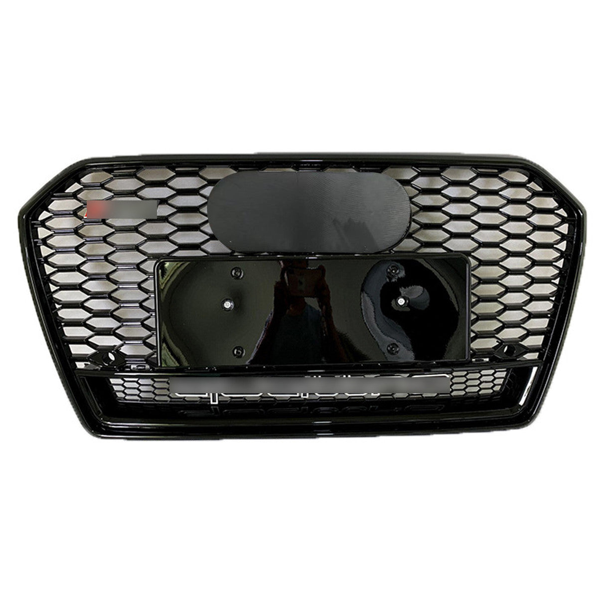 Bumper Grille Fit for A D A6 2016-2018 Honeycomb Grille Gloss Black Body with emblem