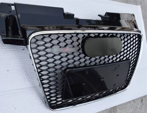 Chrome Bumper Grille Fit for AD TT TTRS 2007-2014 Mesh Honeycomb Gloss Black