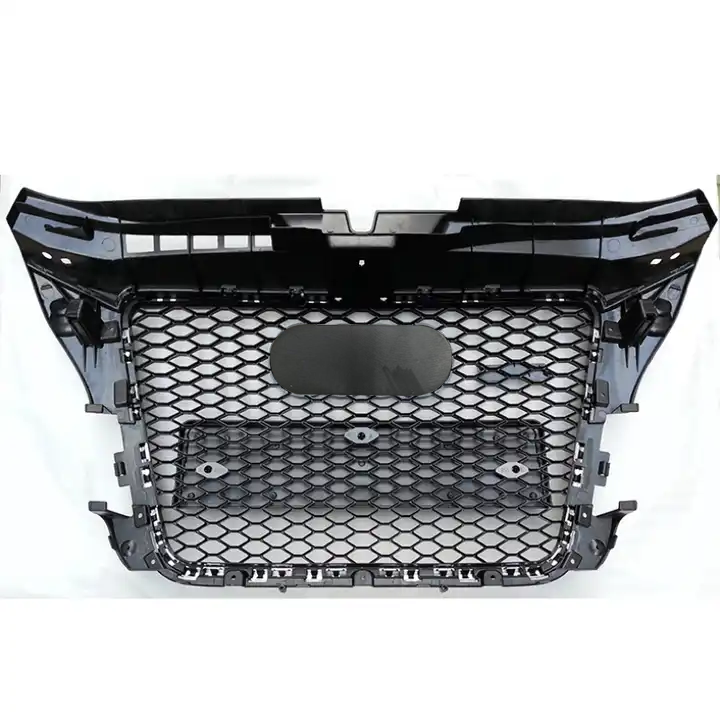 Bumper Grille Fit for 2008-2012 A3 8P Gloss Black Rs-Honeycomb Mesh Front Bumper Grille