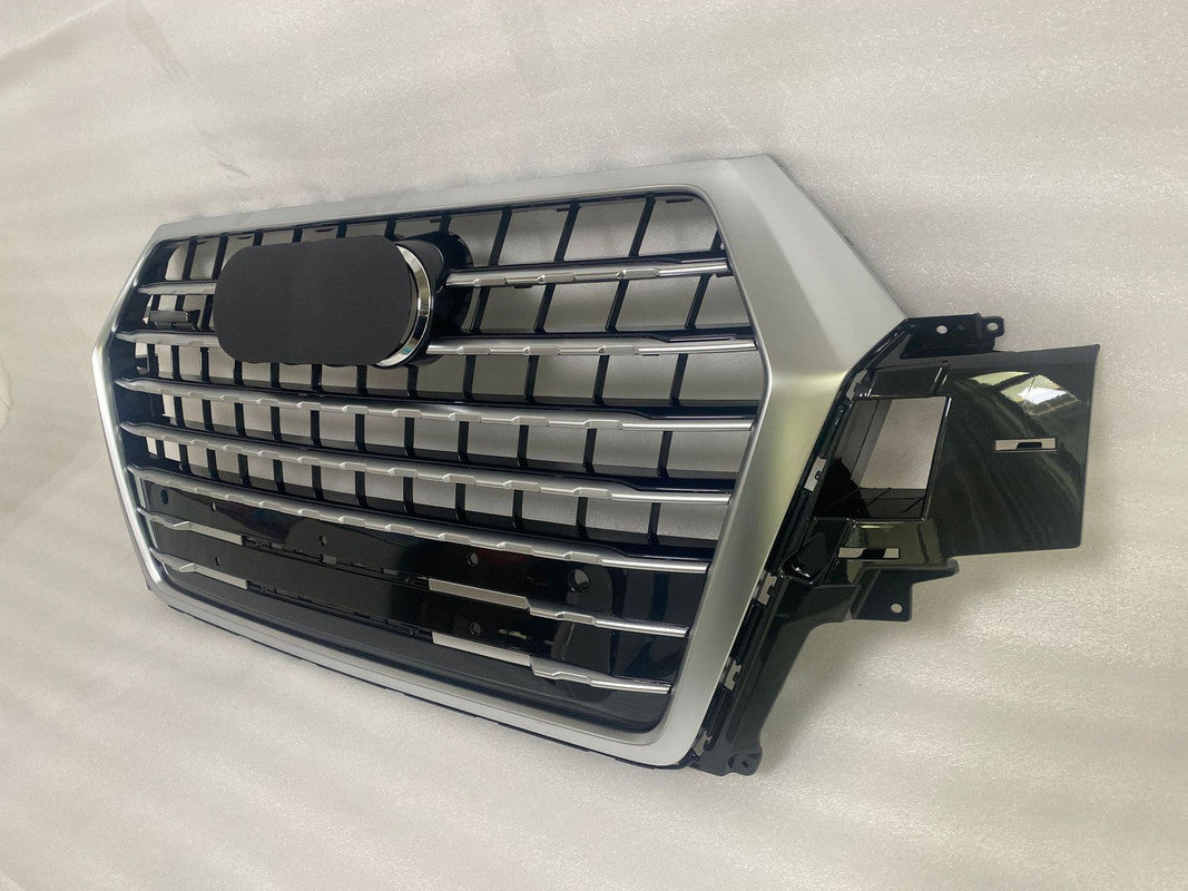 Chrome Bumper Grille Fit for 2017 2018 2019 Q7 RSQ7 Honeycomb Mesh Style Bumper Grille Gloss Black Mesh