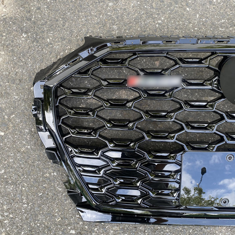 Front Bumper Grille Fit for AD Q5 SQ5 B9.5 2021-2022 Mesh Honeycomb Front Bumper Grille Gloss Black