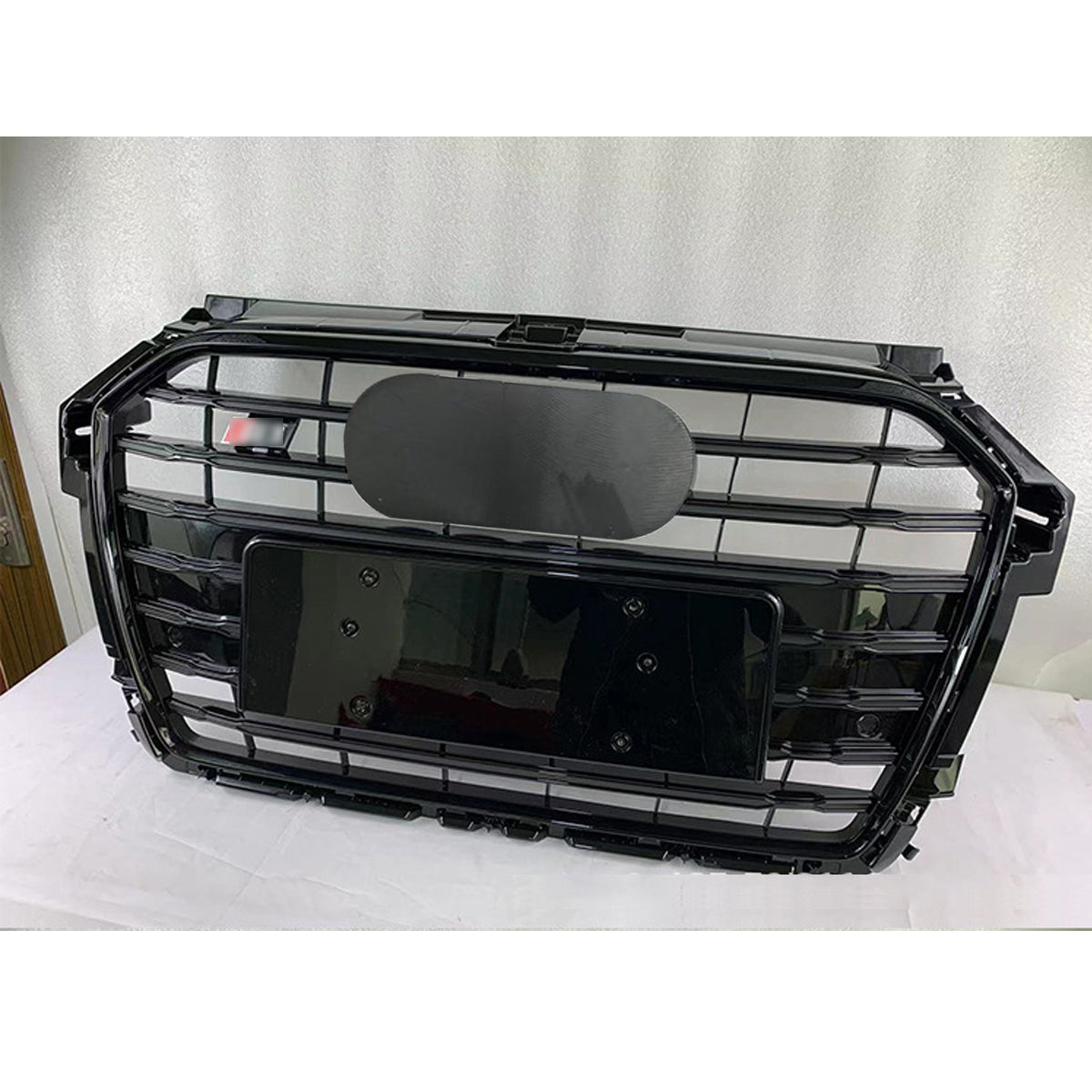 Front Bumper Grille Fit for A1 S1 2016-2018 Gloss Black Grill Bumper Grille
