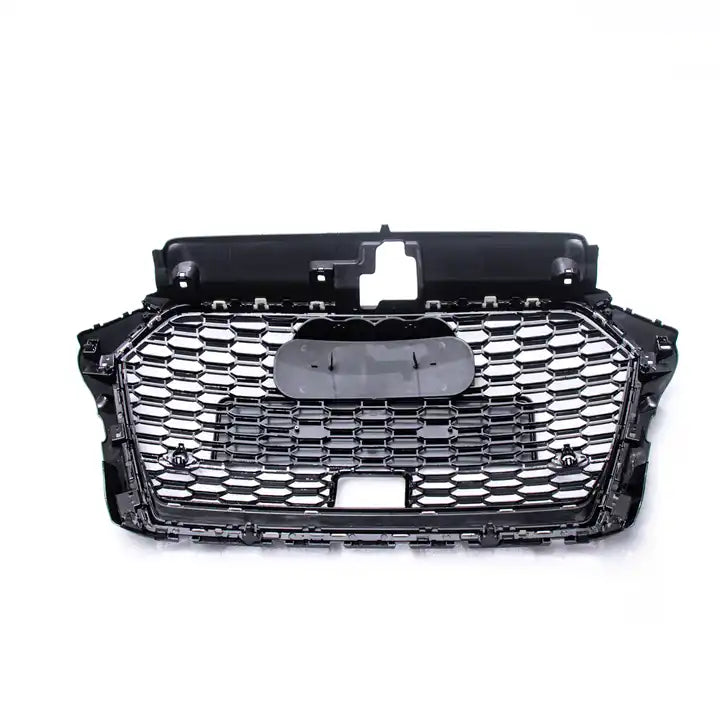 RS3 Chrome Bumper Grille Fit for 2017-2020 A3 8V S3 Mesh Honeycomb Front Bumper Grille RS3 Style