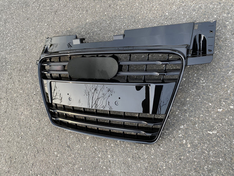 Front Bumper Grille Fit for AD TT TTRS 2007-2014 Grill Grille Gloss Black