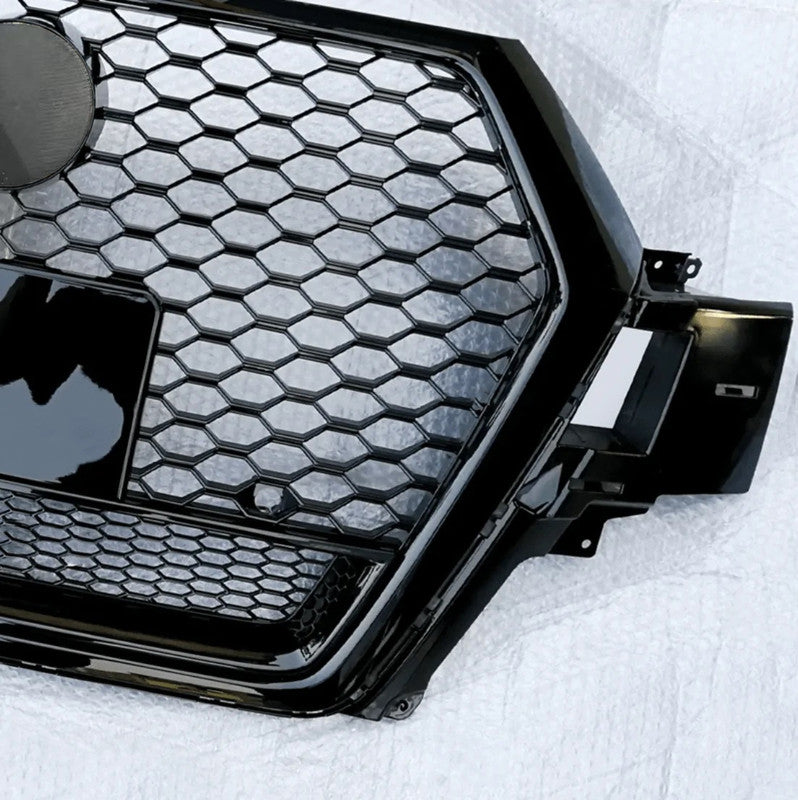 Front Bumper Grille Fit for 2017 2018 2019 Q7 RSQ7 Honeycomb Mesh Style Bumper Grille W/ Lower Window