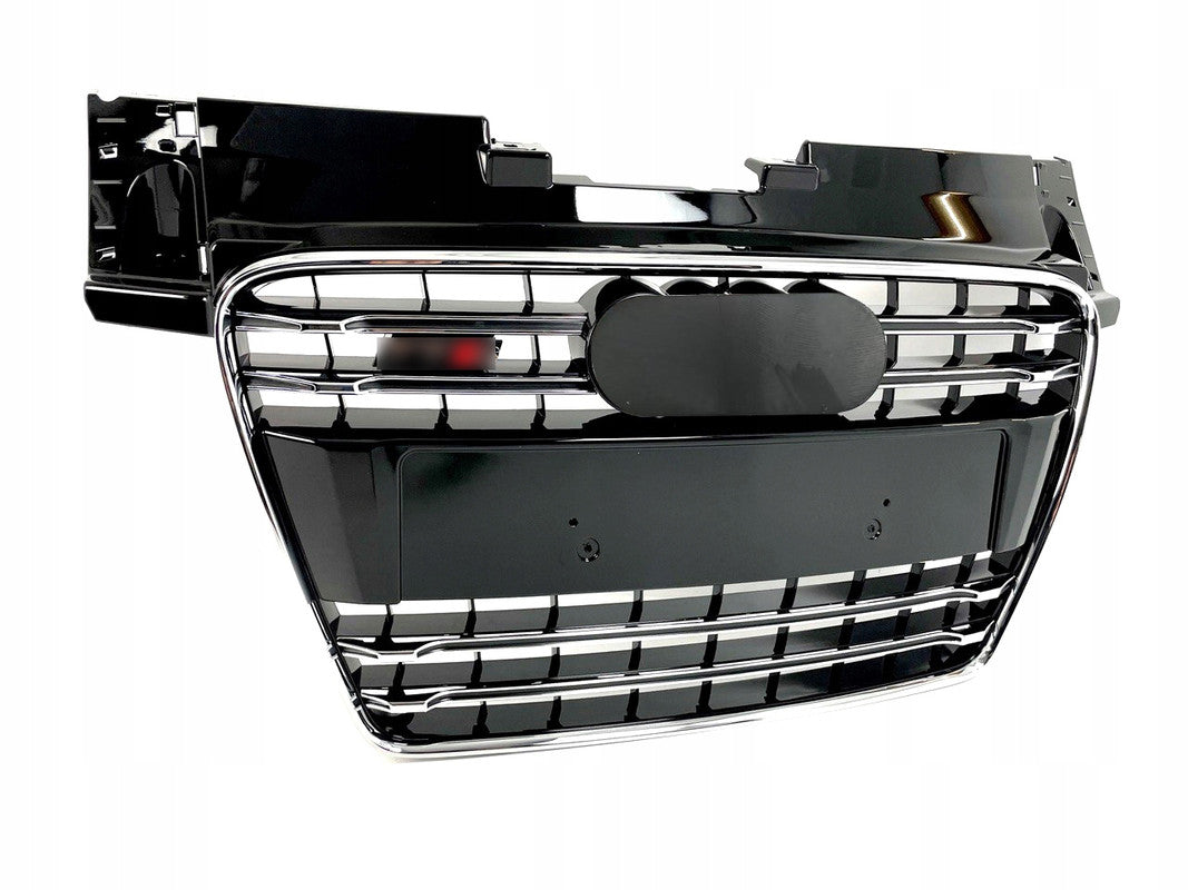 Chrome Bumper Grille Fit for AD TT TTRS 2007-2014 Grill Grille Gloss Black Body