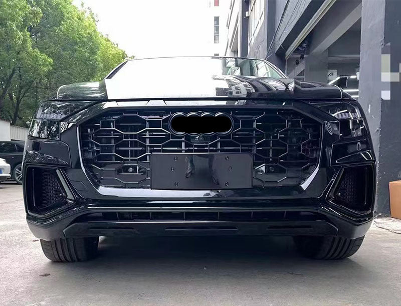 ACC Style Bumper Grille Fit for AD Q8 SQ8 2020-2023 Mesh Honeycomb Bumper Grille Gloss Black