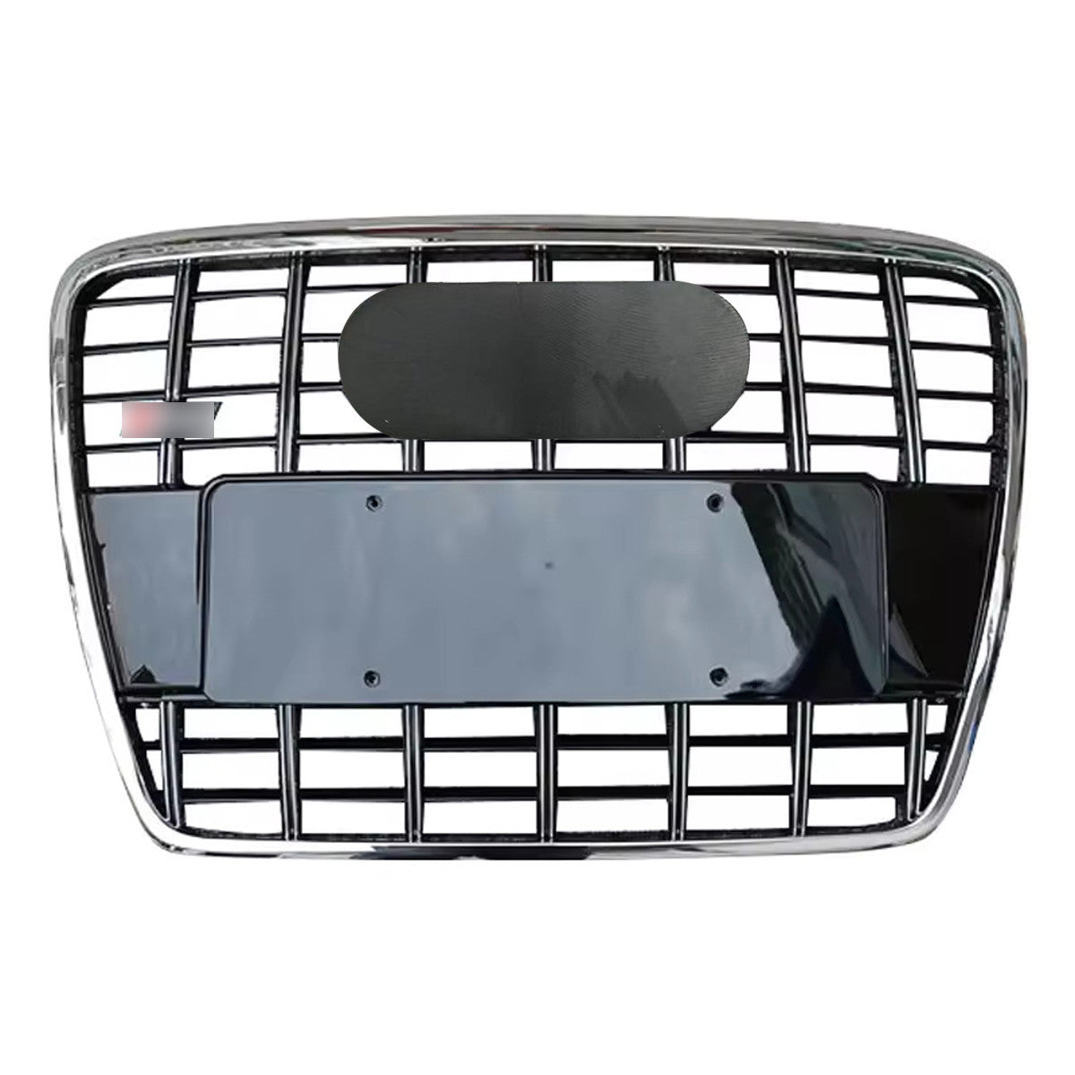 Chrome Bumper Grille Fit for A D A6 2005-2011 Grill Grille with Gloss Black Body
