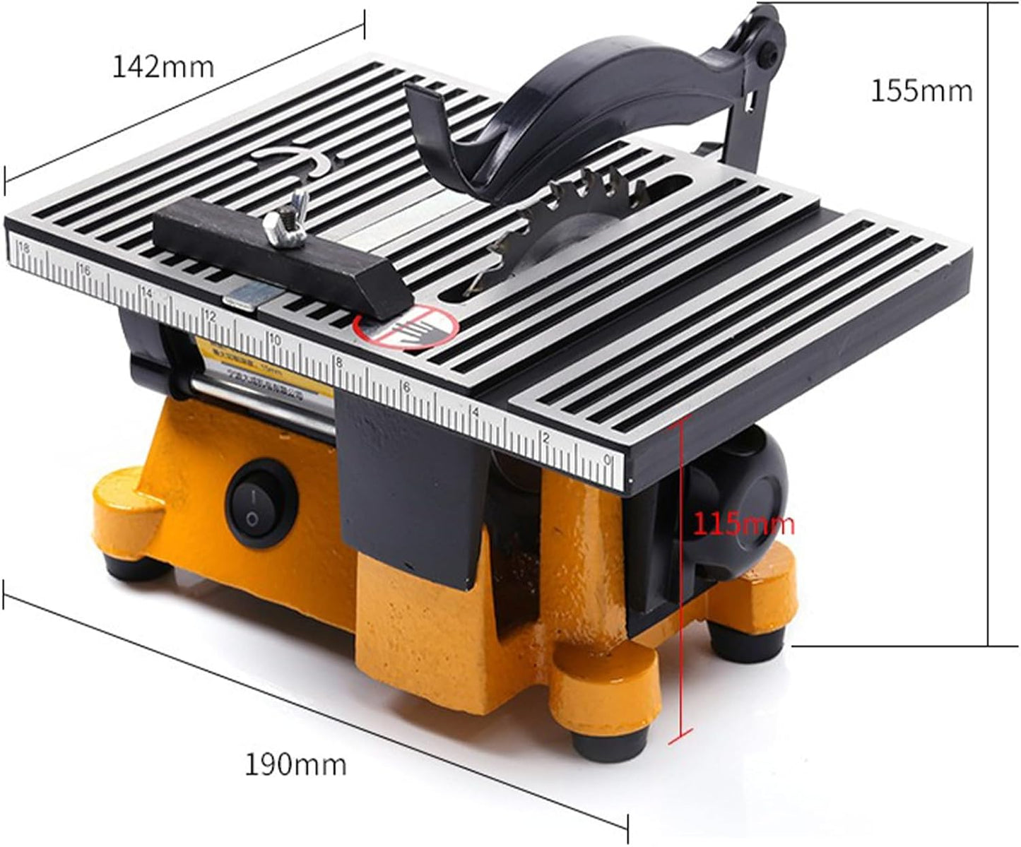 Mini Portable Table Saw with 3 Blades 4" Electric Cutting Machine Adjustable Miter Guide High-Speed Motor Perfect for DIY Crafts, Wood, Metal, Glass