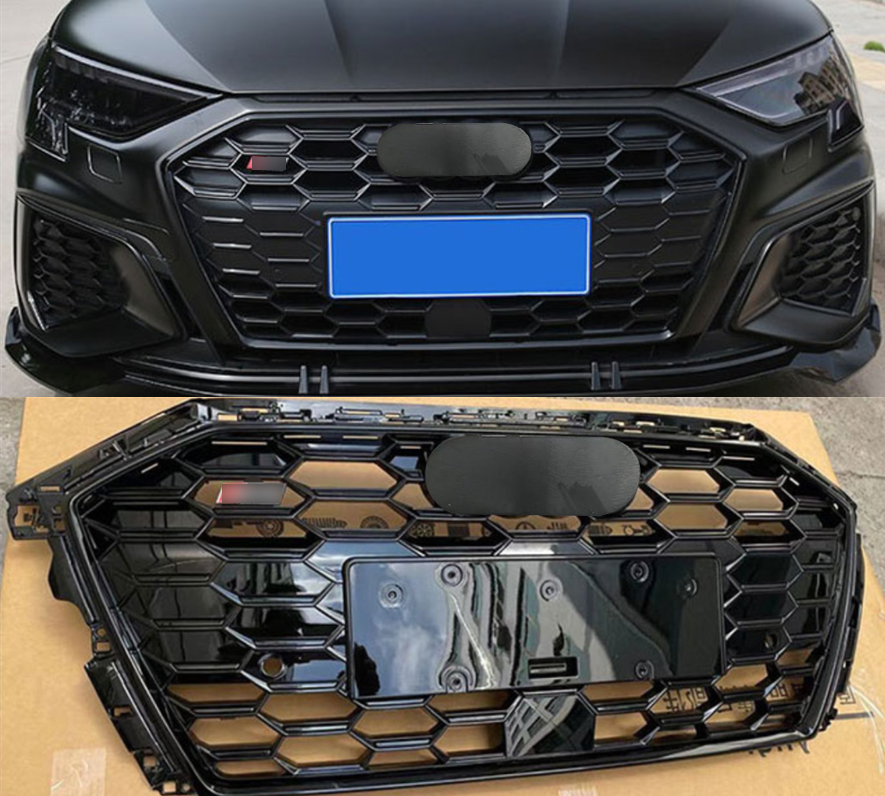 RS3 Style Black Honeycomb Front bumper Grille Fit for A3 S3 2021-2023