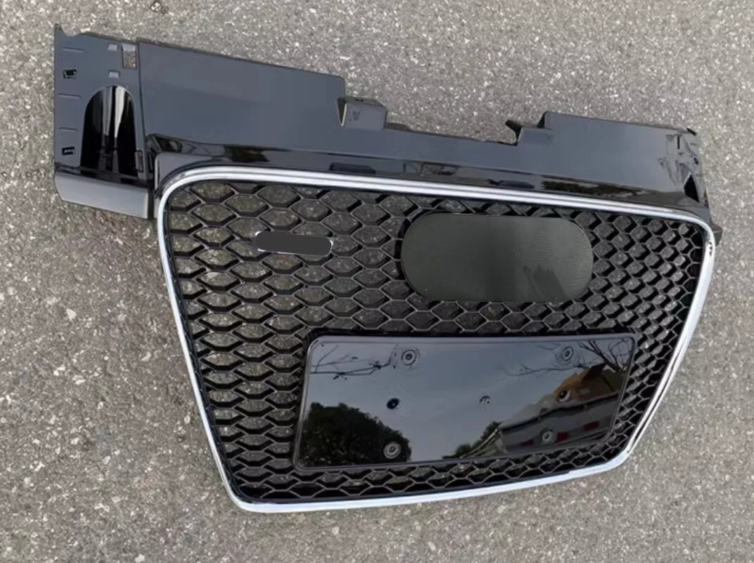 Chrome Bumper Grille Fit for AD TT TTRS 2007-2014 Mesh Honeycomb Gloss Black