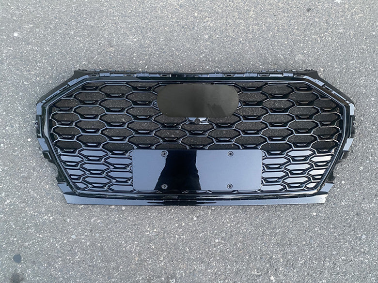 Front Bumper Grille Fit for AD Q5 SQ5 B9.5 2021-2022 Mesh Honeycomb Front Bumper Grille Gloss Black