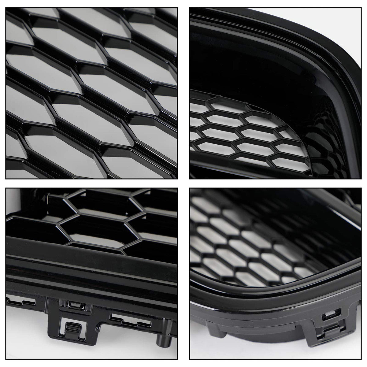 Bumper Grille Fit for A D A6 2012-2015 Honeycomb Grille with Gloss Black Body