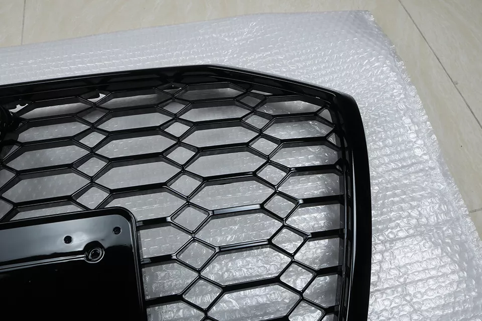 Front Bumper Grille Fit for AD A6/A6L 2019-2024 Mesh Honeycomb Grille Gloss Black