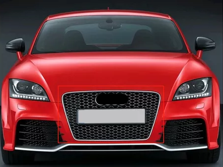 Chrome Bumper Grille Fit for AD TT TTRS 2007-2014 Mesh Honeycomb Gloss Black