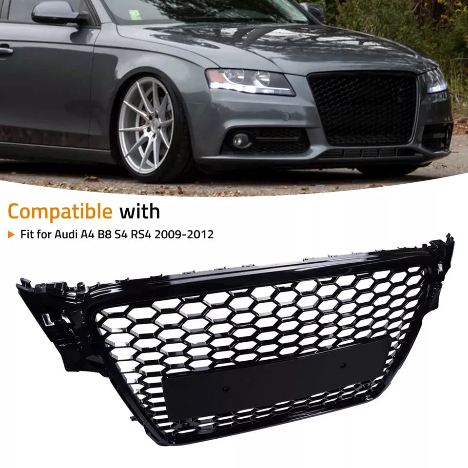 Front Bumper Grille Fit For A D A4 2009-2012 Mesh Honeycomb grille No Emblem