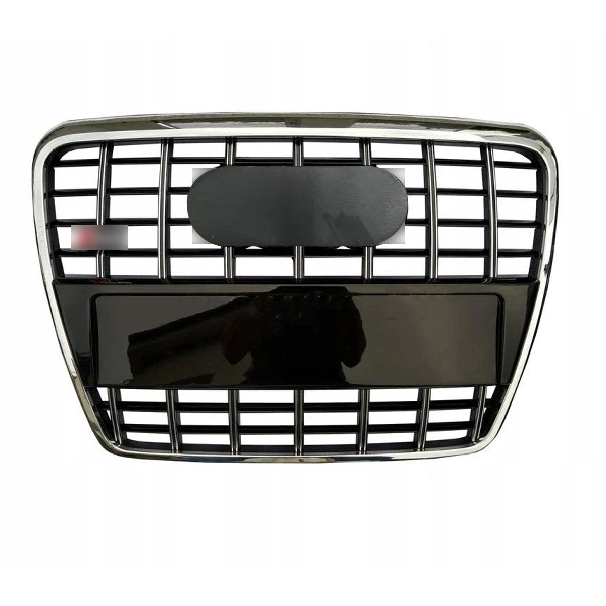 Chrome Bumper Grille Fit for A D A6 2005-2011 Grill Grille with Gloss Black Body