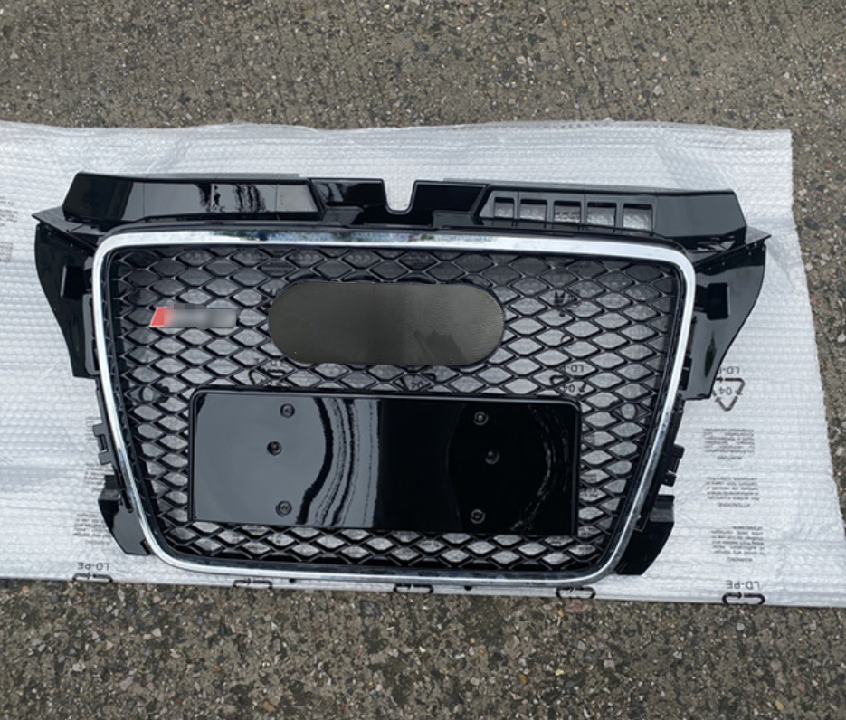 RS3 Chrome Bumper Grille Fit for 2008-2012 A3 8P Gloss Black Rs-Honeycomb Mesh Front Bumper Grille