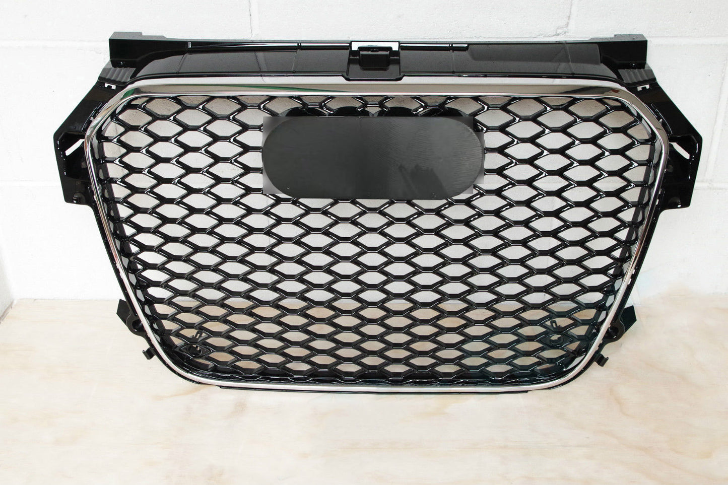 Front Bumper Grille Fit for A1 S1 2011-2015 Update to RS1 Honeycomb Mesh Bumper Grille Chrome