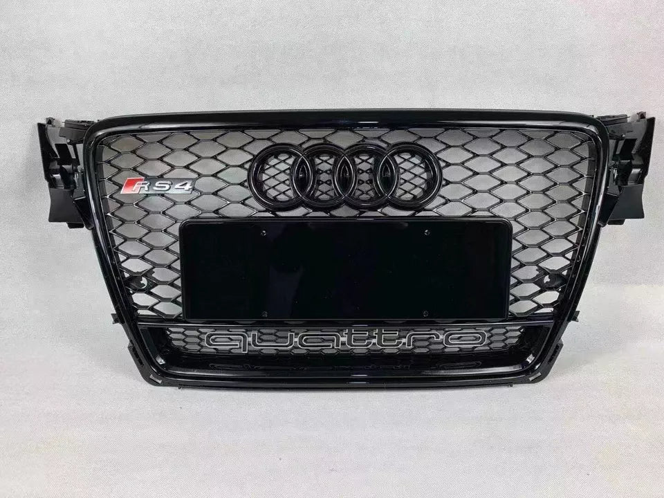 RS4 Style Front Bumper Grille Fit For A D A4 2009-2012 Mesh Honeycomb grille