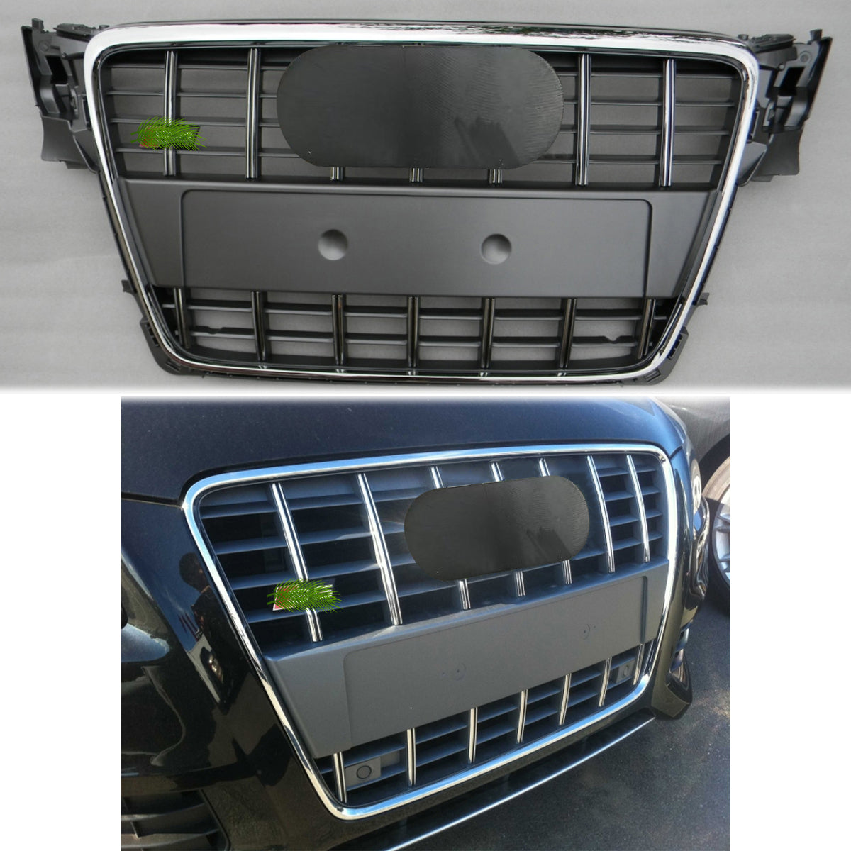 Chrome Bumper Grille Fit For A D A4 2009-2012 Grill grille Grey Body