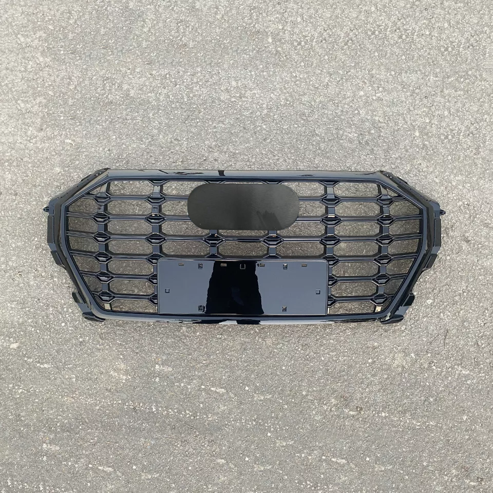 Front Bumper Grille Fit for AD Q3 SQ3 2019-2023 Grill Grille Bumper grille Gloss Black