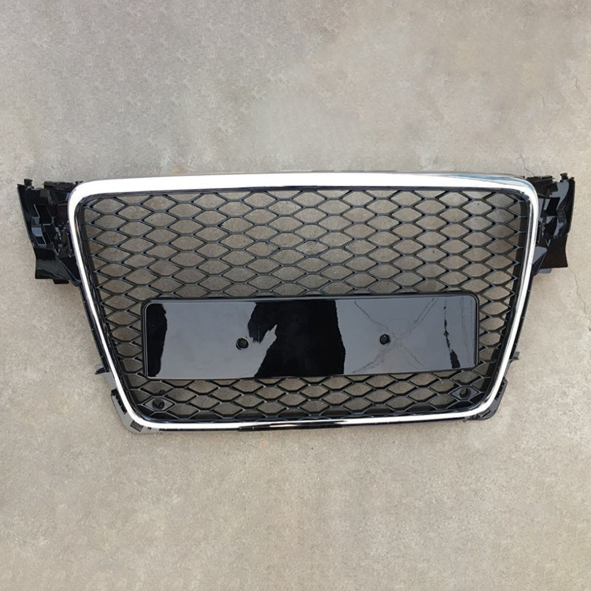 Chrome Bumper Grille Fit For A D A4 2009-2012 Honeycomb Grille with Gloss Black Body No Emblem
