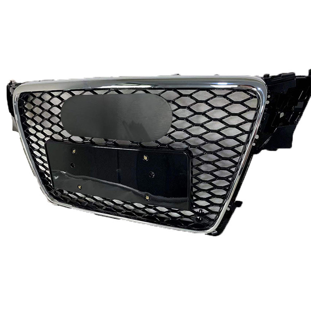 Chrome Bumper Grille Fit For A D A4 2009-2012 Honeycomb Grille with Gloss Black Body